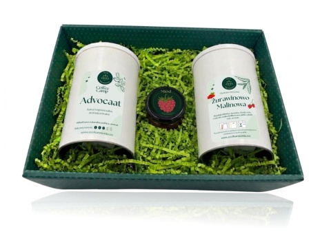 Kawa Advocat 100g + Herbata owocowa Żurawinowo Malinowa 100g - zestaw prezentowy