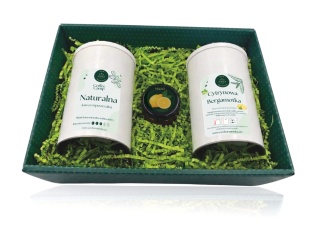 Kawa Naturalna 100g + Herbata czarna Cytrynowa Bergamotka 100g - zestaw prezentowy